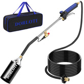 DORLOTI propane torch with storage bag for portable weed control.