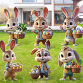 DoubleFill 3D Easter bunny yard sign with stakes for outdoor display.