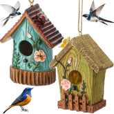 DoubleFill multicolor hanging birdhouse attracts birds and boosts garden decor.