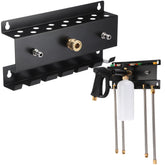 DoubleFill gun holder on wall keeps foam cannon within easy reach.