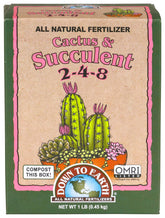 Down To Earth Organic Cactus and Succulent Mix boosts compact growth in cacti and succulents.