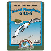 Down To Earth Island Phosphate bottle front shows a phosphorus-rich formula for root growth.