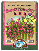 Down To Earth Rose & Flower Mix bag feeds roses for vibrant blooms.