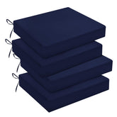 Downluxe navy top view outdoor chair cushion with 3-inch foam for seating comfort