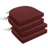 Downluxe outdoor chair cushions set of four on patio chairs for added plush comfort.