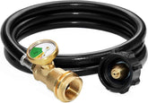 DOZYANT 5ft propane hose with gauge enables easy readings during outdoor grilling