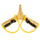 DOZYANT RV quick-connect Y-splitter brass enables two appliances at once