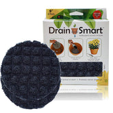 Drain Smart 3D mesh planter disc bottom view showing soil retention and drainage in action