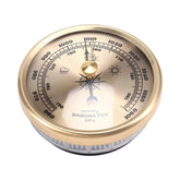 Dranvosk gold barometer dial face for clear weather readings indoors.