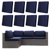 DREAHOTEXTIL 8Pcs navy outdoor cushion covers protect patio cushions with stretch fit