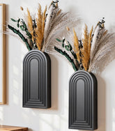 Dreamloom 2-pack wooden wall vases with dried plants for stylish wall display