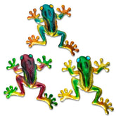 DreamSkip 3-piece frog decor adds garden ambience to outdoor walls.