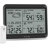 DreamSky weather station large display shows indoor and outdoor temps at a glance for quick planning
