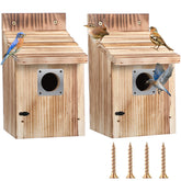 Dreyoo Cedar Bluebird Box outdoor housing shows weather-resistant cedar for lasting use