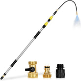 Drizzlen 20ft extension gutter cleaner reaching second-story gutters from the ground