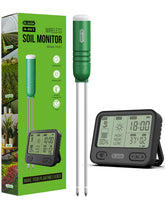 Dr.meter 4in1 soil moisture meter display with ambient readings