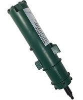 Droll Yankees Yankee Flipper battery with green housing powering the feeder reliably for uninterrupted bird feeding.