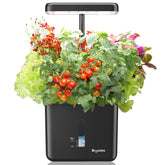 DRYADES indoor garden pot front view with compact self-watering design keeps plants thriving.