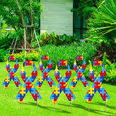 Drydiet autism awareness yard sign 6-pack with stakes, ideal for outdoor display and support.