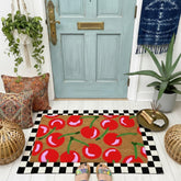 Drydiet cherry coir doormat top view with vibrant summer cherries inviting guests to entry