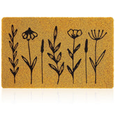 Drydiet Spring Door Mat with welcome floral design greets guests and traps dirt.