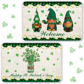 Drydiet St. Patrick's Day doormat with gnomes welcomes guests and protects floors.
