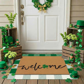 Drydiet St Patrick's Day layered doormat front view with double layers for a welcoming entry