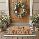 Drydiet wildflower bottom-layer doormat provides stable entryway footing.