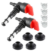 DSkoiph 90-degree fuel valve with grommet clamp closeup for durable fuel routing.
