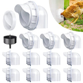 DSTANA Chicken Feeder Port 12-pack close-up shows spill-resistant design for tidy coops.