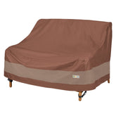 Duck Covers Ultimate Waterproof Loveseat Cover front view protects from rain and sun.