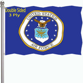 ducuh Air Force Crest Flag 3x5 double-sided outdoor display with vivid colors.