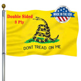 Ducuh Don't Tread on Me flag, double-sided outdoor display for vivid readability from both sides.