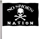 ducuh No Shoes Nation flag front view with vivid colors for outdoor display