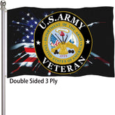 ducuh US Army Veteran Flag 3x5 front view, vivid color for outdoor display