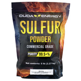 Duda Energy sulfur powder in a heavy-duty bag, ready for soil pH adjustment and bulk mixing.