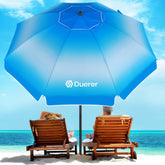 Duerer 8.5ft beach umbrella anchor base offers stable shade on windy shores.