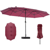 DUMOS 15ft large patio umbrella with base included shields family gatherings from sun