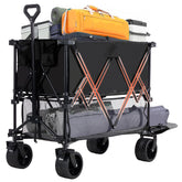 DUMOS double-decker wagon front view showing sturdy structure for heavy loads