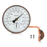 DUNUO 4-inch brass outdoor thermometer dial for clear outdoor readings.