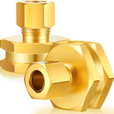 Dunzy brass hose adapter with 3/8 to 3/4 inch female ports and hex heads