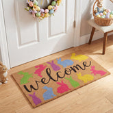 Dunzy Easter Day Doormat with bunny pattern for welcoming porches and doors.
