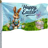 Duoduobuy Easter flag with double-sided print for outdoor visibility