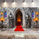 Duoduobuy Medieval Backdrop with Knight Castle for dramatic knight-themed photos