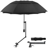 DUOUPA 53-inch umbrella on chair provides shaded comfort and cooling to outdoor seating.