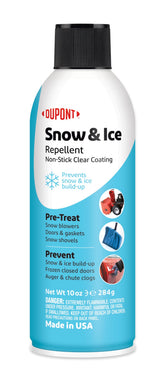 DuPont Teflon Snow and Ice Repellant bottle with spray nozzle for easy outdoor coating.