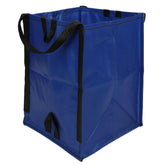 DURASACK heavy-duty bag self-standing for easy yard cleanup and hands-free use.