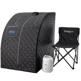 Durasage portable personal steam sauna setup enables easy at-home relaxation.