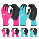 DURATECH DT6 pink latex-palm garden gloves for pruning and grip.