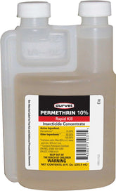 Durvet Permethrin 10% 8oz bottle front view, ready for livestock protection.